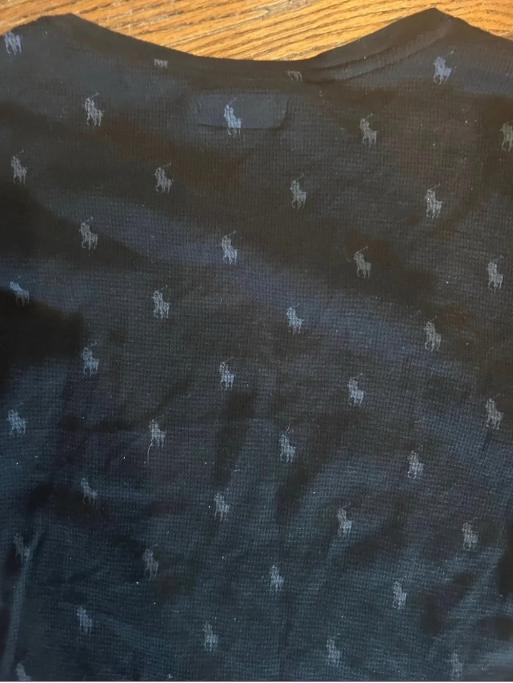 Polo by Ralph Lauren Navy Long-Sleeve Allover Pony Knit Tee